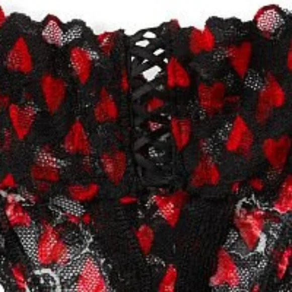 VS ❤️ Lace Thong w/Red Hearts NWT Victoria's Secret Gorgeous Romantic NEW - Picture 14 of 16